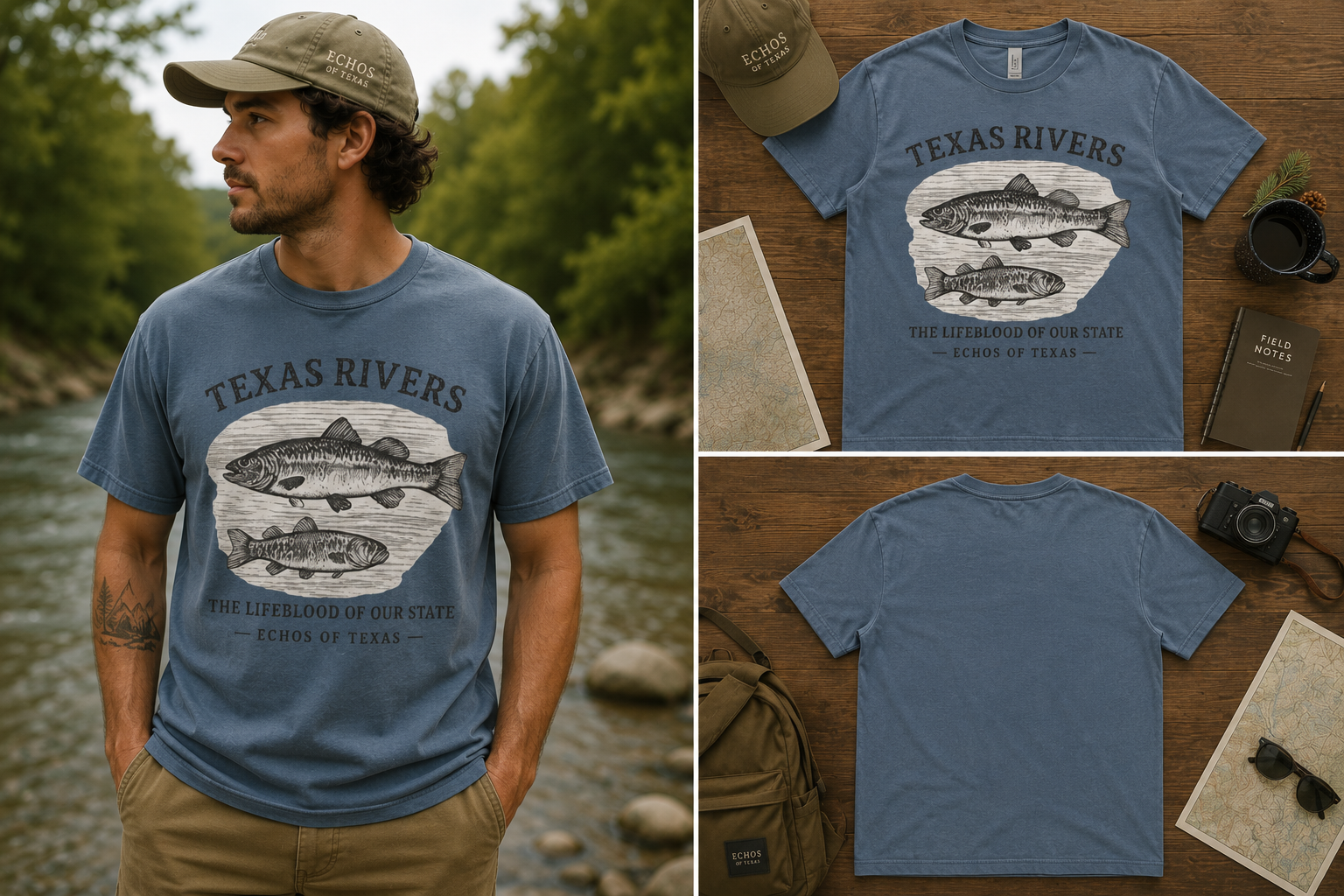 Texas Rivers Comfort Colors Heavyweight T Shirt